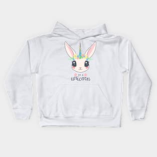 I'm a unicorn bunny Kids Hoodie